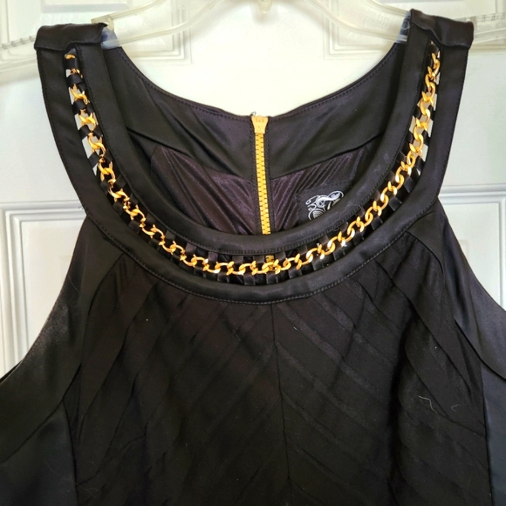 Jax Black Cocktail Dress with Gold Accent